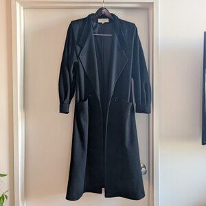 Structured Black 100% Wool Vintage Coat